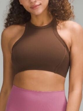 Lululemon Java Ribbed Nulu High-Neck Yoga Bra *Light Support, B/C Cup